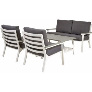 Trento Soffgrupp med bord - Vit/grå - Loungegrupper