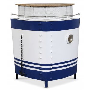 Barskåp båt 102 x 54 cm - Vit/blå/Svart - Soffbord