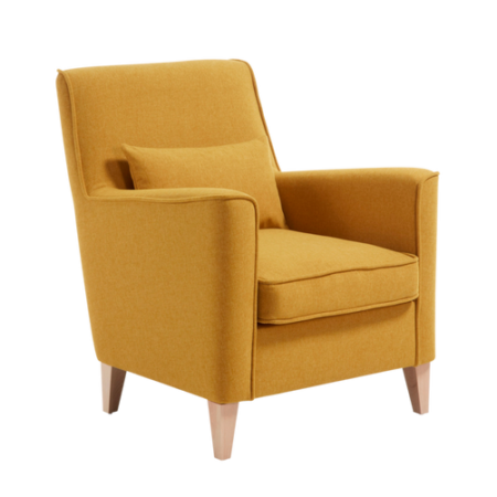 Bild på Karmstol FYNA trä/senapsgult tyg - Kave Home