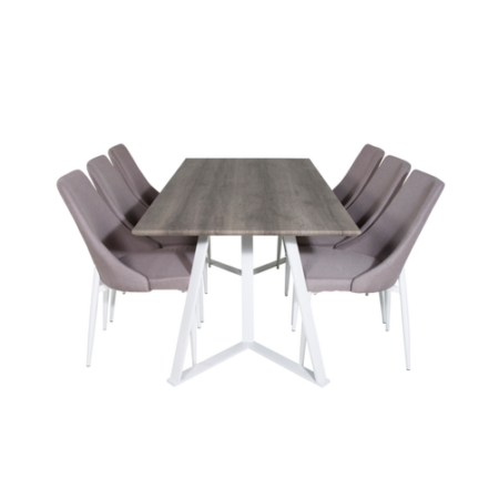 Bild på Matgrupp Maggie med 6st matstolar Leone - Venture Home