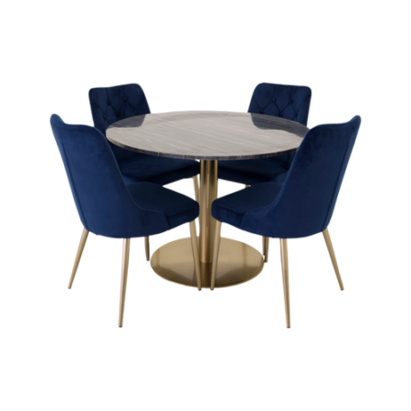 Bild på Matgrupp Estri med 4 st matstolar Valletta Lyx - Venture Home