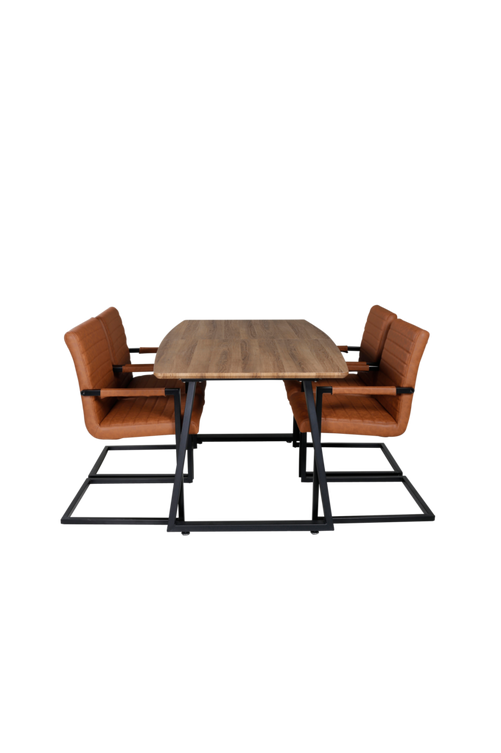 hom_1652275-02_Fs Bild på Matgrupp Irene med 4 st matstolar Ark - Venture Home