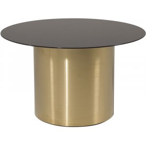 Alby soffbord Ø75 cm - Svart glas/mässing - Glasbord