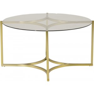 Alsjöholm soffbord Ø75 cm - Glas/mässing - Glasbord