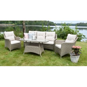 Denver loungegrupp i konstrotting - Naturfärgad - Loungegrupper