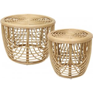 Heden soffbord set Ø60/40 cm - Rotting/natur - Soffbord i trä