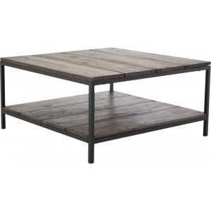 Herrljunga soffbord 80 x 80 cm - Brun/svart - Soffbord i trä