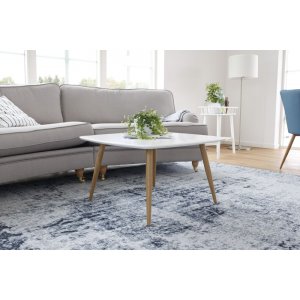 Klockarnäs soffbord 80 x 80 cm - Vit/ek - Soffbord i trä