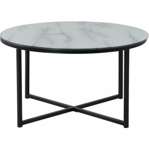 Link soffbord Ø80 cm - Svart/vit - Glasbord