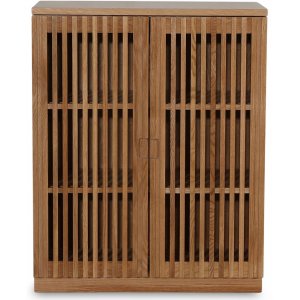 Level skåp med dörrar i ribbor - Ek - Skåp -Skåp - Hyllor & Förvaring