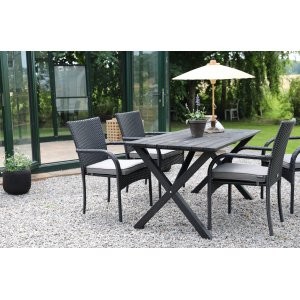 Matbord Scottsdale 150 cm - Svart + Skyddande sprayvax - Utematbord