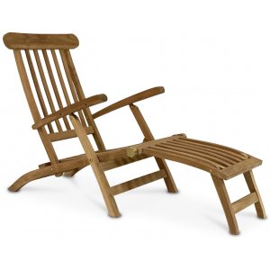 Saltö däckstol med inbyggt fotstöd - Teak + Möbelpolish - Solstolar & Däckstolar