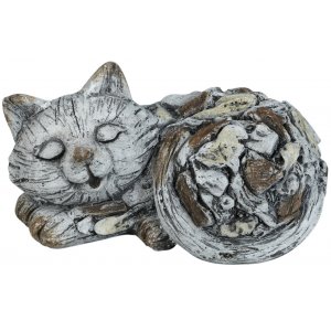 Trädgårdskonst sovande katt - L33 cm - Utemöbler -Utemöbler - Trädgårdskonst