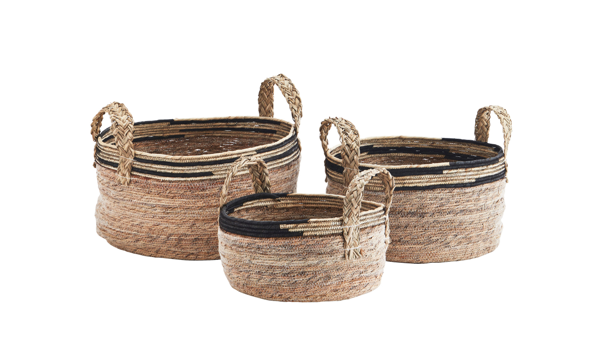MKH20218-3 Bild på SJÖGRÄS Korgar 3-pack Svart från Madam Stoltz