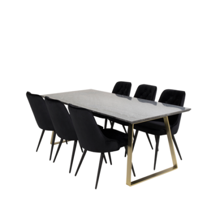 Bild på Matgrupp Estri ink 6st matstolar Valleta - Venture Home