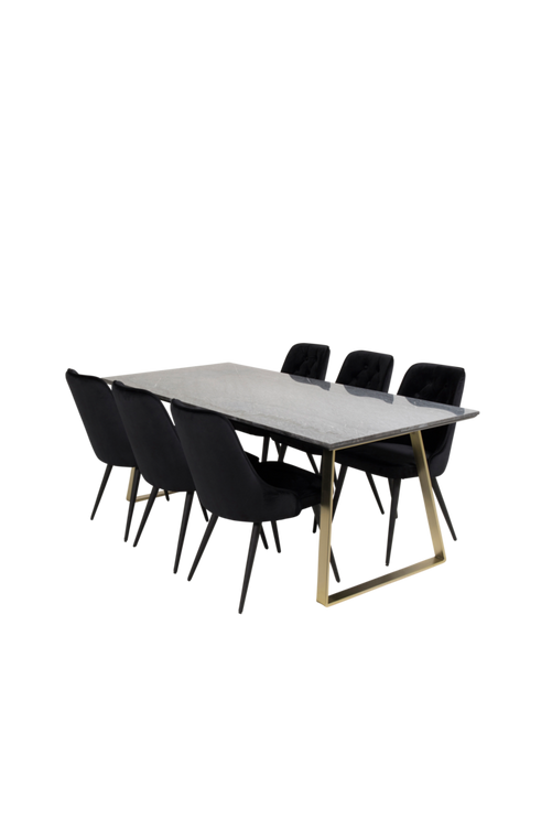 hom_1636675-01_Fs Bild på Matgrupp Estri ink 6st matstolar Valleta - Venture Home