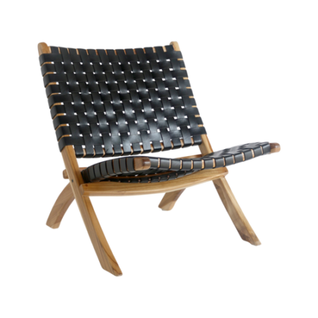 Bild på Fällbar stol Perugia. Läder med ben i naturfärg - House Nordic