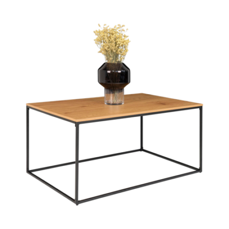 Bild på Soffbord Vita. Bordsskiva av ek med svart ram - House Nordic