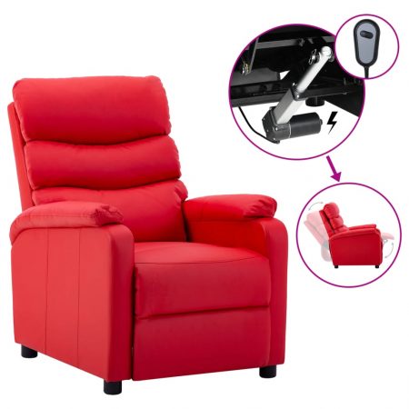 Bild på vidaXL Elektrisk reclinerfåtölj röd konstläder