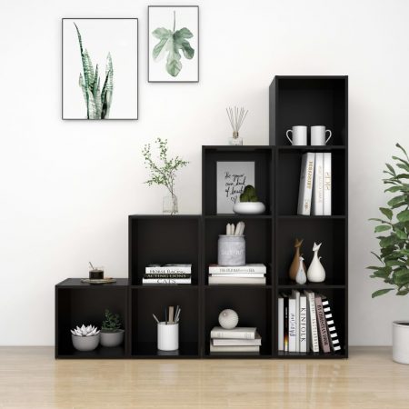 Bild på vidaXL TV-skåp 4 delar svart spånskiva