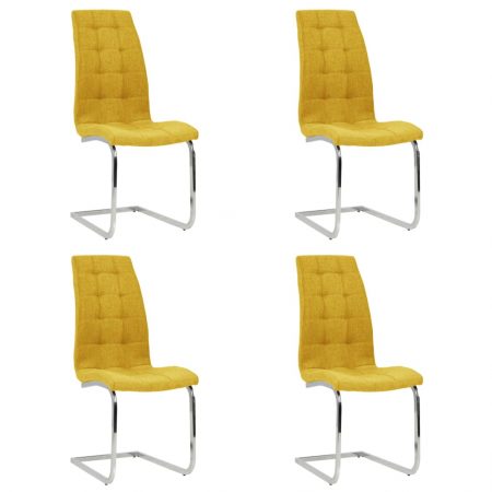 Bild på vidaXL Fribärande matstolar 4 st gul tyg