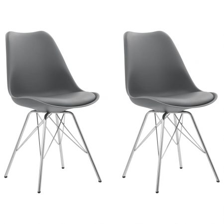 Bild på vidaXL Matstolar 2 st grå konstläder