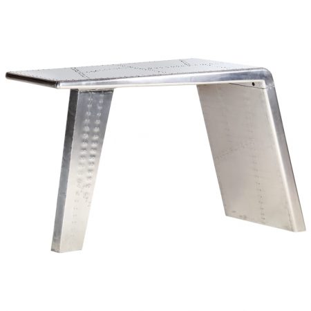 Bild på vidaXL Skrivbord flygplansdesign silver 112x50x76 cm metall
