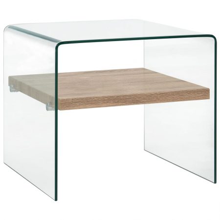 Bild på vidaXL Soffbord genomskinlig 50x50x45 cm härdat glas