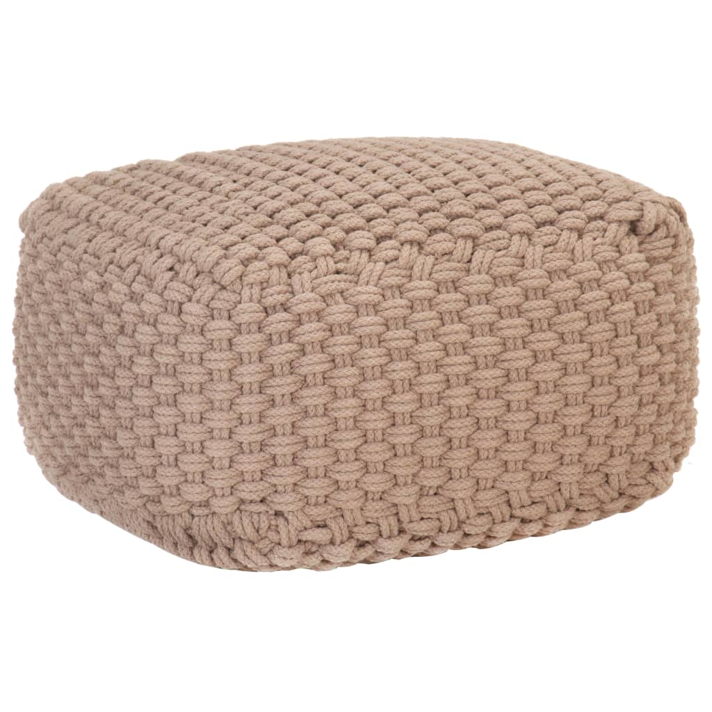 8719883819167_a_en_hd_1 Bild på vidaXL Handstickad puff brun 50x50x30 cm bomull