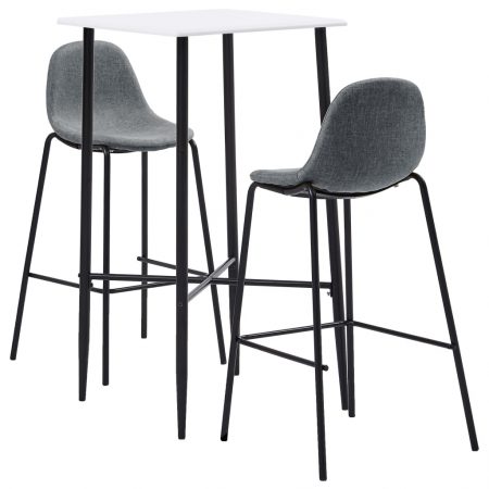 Bild på vidaXL Bargrupp 3 delar tyg ljusgrå