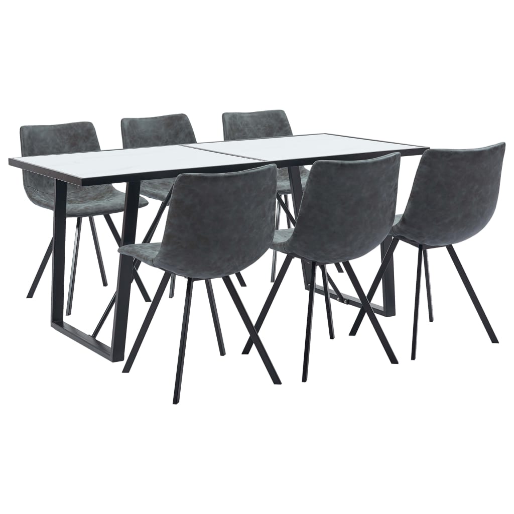 8719883841441_a_en_hd_1 Bild på vidaXL Matgrupp 7 delar svart konstläder