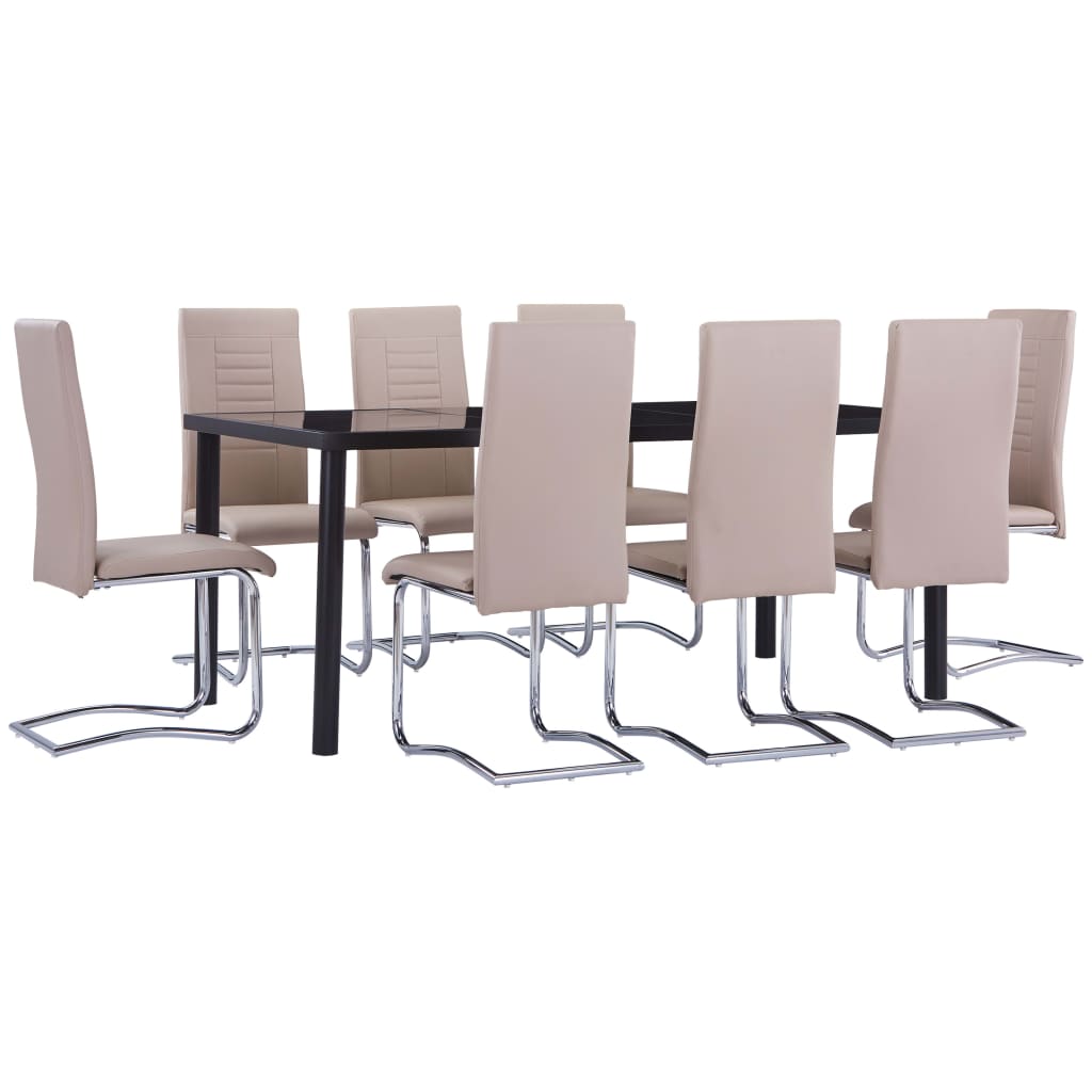 8719883907871_a_en_hd_1 Bild på vidaXL Matgrupp 9 delar konstläder cappuccino