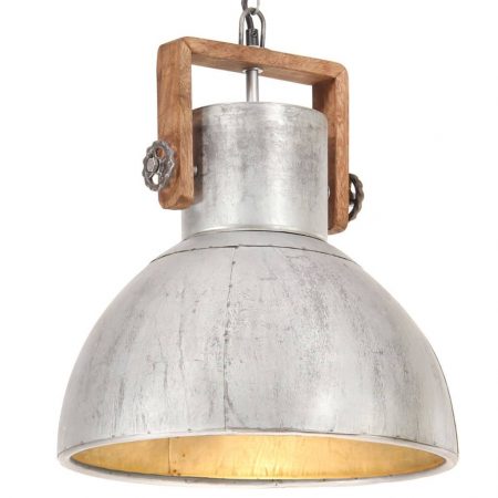 Bild på vidaXL Hänglampa industriell vintage 25 W silver rund 40 cm E27
