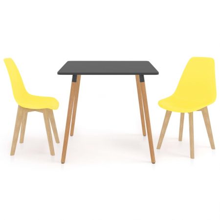 Bild på vidaXL Matgrupp 3 delar gul