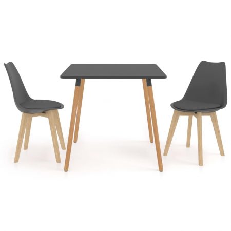 Bild på vidaXL Matgrupp 3 delar grå