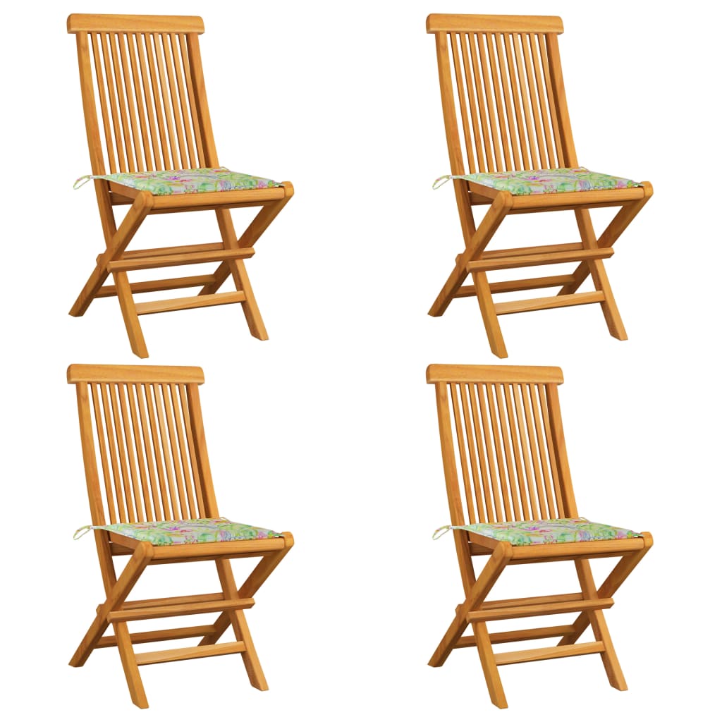 8720286265048_a_en_hd_1 Bild på vidaXL Trädgårdsstolar med bladmönstrade dynor 4 st massiv teak