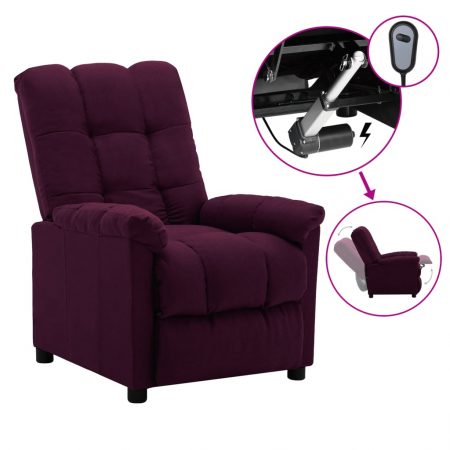 Bild på vidaXL Elektrisk reclinerfåtölj lila tyg