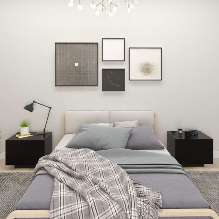 Bild på vidaXL Sängbord svart 100x35x40 cm spånskiva