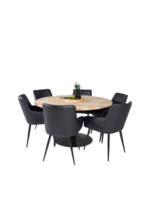 hom_1596885-01_Fs Bild på Matgrupp Camille matbord och 6st Comfort matstolar - Venture Home