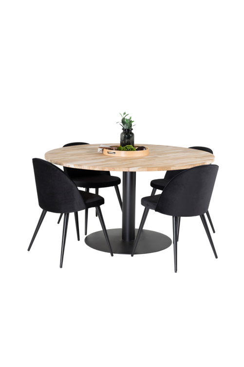 hom_1596889-01_Fs Bild på Matgrupp Camille matbord och 4st Valleta matstolar - Venture Home