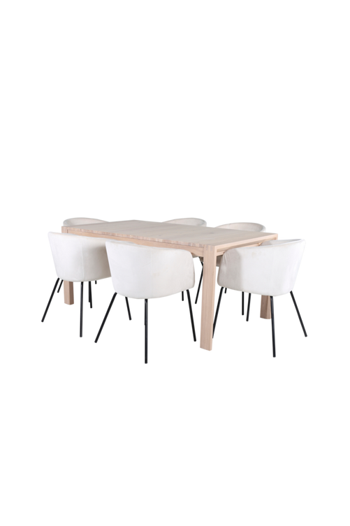 hom_1673166-02_Fs Bild på Matgrupp Slider med 6 st matstolar Berit - Venture Home