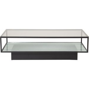 Agnäs soffbord 130 x 60 cm - Svart/glas - Glasbord