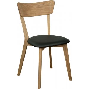 2 st Amino stol - Oljad ek / svart ecoläder - Klädda & stoppade stolar