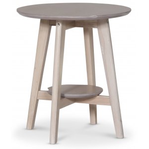 Bridge runt sidobord med hylla Ø50 cm - Whitewash - Sidobord & lampbord