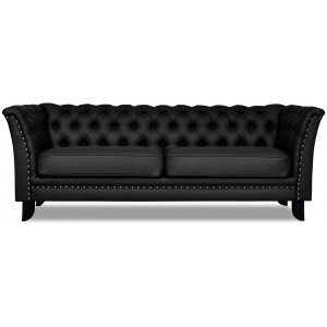 Chester Bridge 3-sits soffa - Svart PU - 3-sits soffor