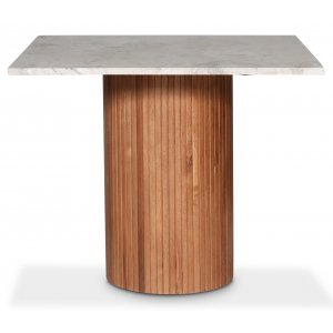 Decibel runt matbord 90x90 cm - Valnöt / Beige Marmor - Ovala & Runda bord