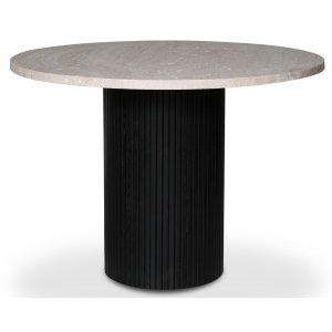 Decibel runt matbord Ø105 cm - Svart / Travertin - Ovala & Runda bord