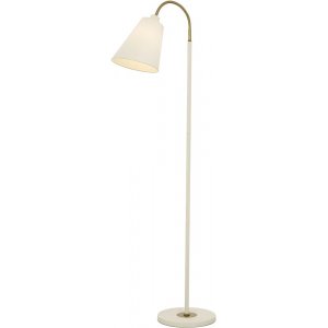 Golvlampa Ljusdal - Vit/matt mässing - Golvlampor -Lampor - Golvlampor