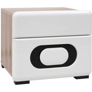 Hagfors sängbord - Vit/svart - Sängbord -Sovrumsmöbler - Sängbord