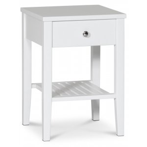 Halifax sängbord med låda Vit - Sängbord -Sovrumsmöbler - Sängbord